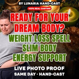 May include: A person in a gray t-shirt and dark pants holding their midsection with a distressed expression. Text reads: BY LUNARIA HAND-CAST, 100% REAL CASTING, READY FOR YOUR DREAM BODY? WEIGHT LOSS SPELL SLIM BODY ENERGY SUPPORT, LIVE PHOTO PROOF, SAME DAY HAND-CAST.