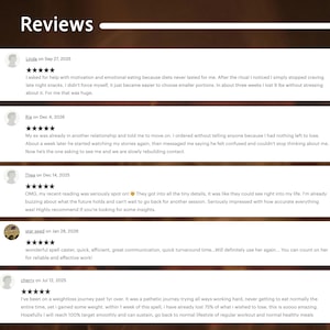 Customer reviews collage with message screenshots, buyer photos, and five-star feedback