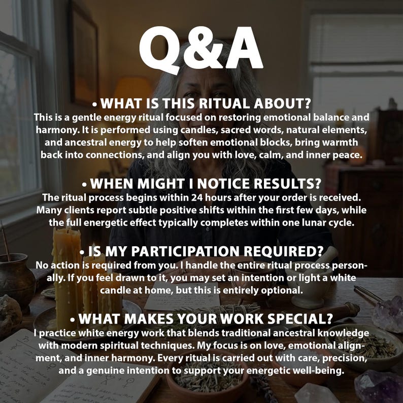 FAQ slide explaining what the commitment and devotion ritual is and whether the buyer needs to participate