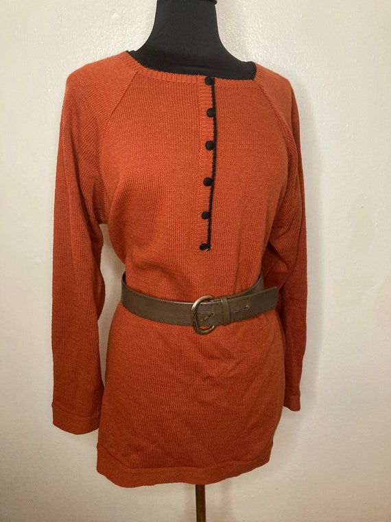 French Vintage Orange Sweater