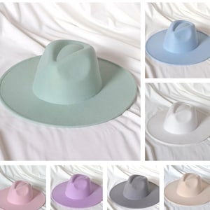 Wide Brim hat, Fedora hat, flat brim, stiff brim, fedora for men, fedora for women,