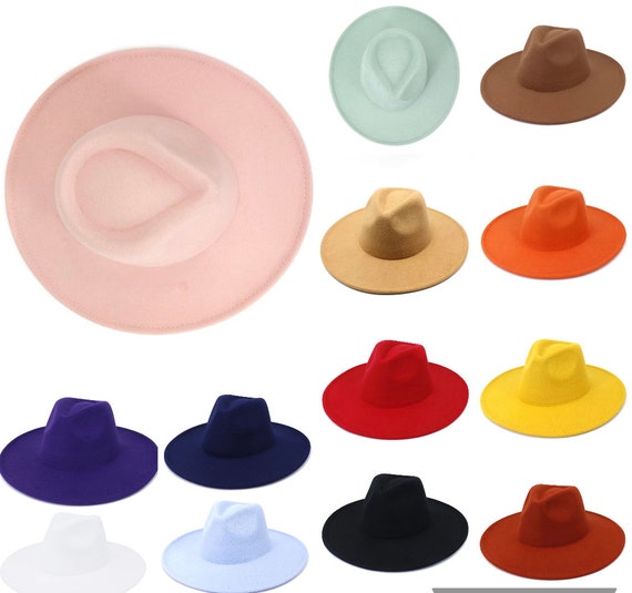 Wide Brim Hat Fedora Hat Flat Brimstiff 