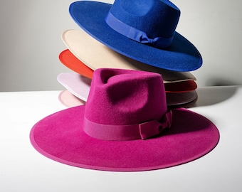 Wide Brim hat, Fedora hat, flat brim,stiff brim, fedora for men, fedora for women,