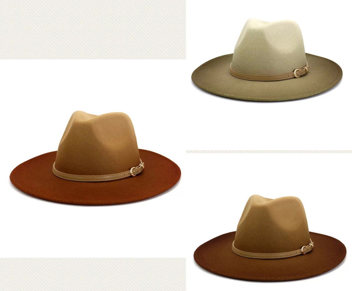 Fedora Hat Flat Brimwide Brim Hat Stiff 