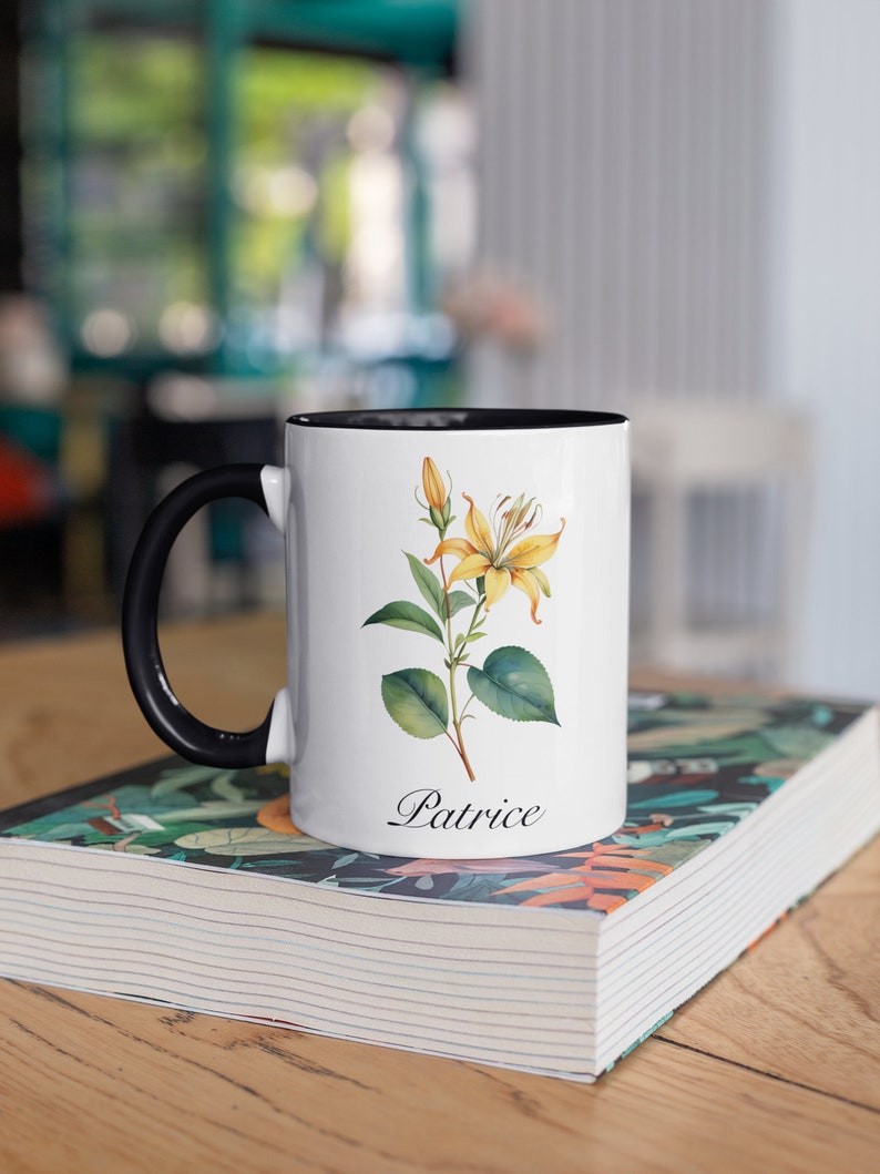 June Honeysuckle Personalized Birthday Flower of the Month Gift Coffee Mug Secondary Flower image 8