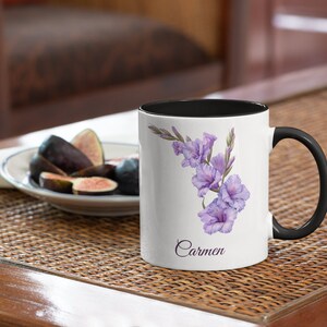 August Gladiola Personalized Birthday Flower of the Month Gift Coffee Mug Primary Flower image 7