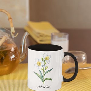 March Jonquil Personalized Birthday Flower of the Month Gift Coffee Mug Secondary Flower image 7