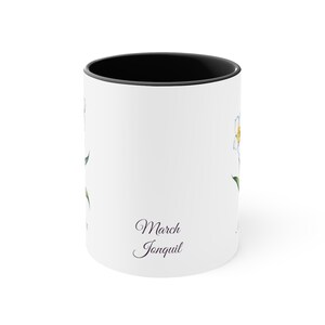 March Jonquil Personalized Birthday Flower of the Month Gift Coffee Mug Secondary Flower image 2