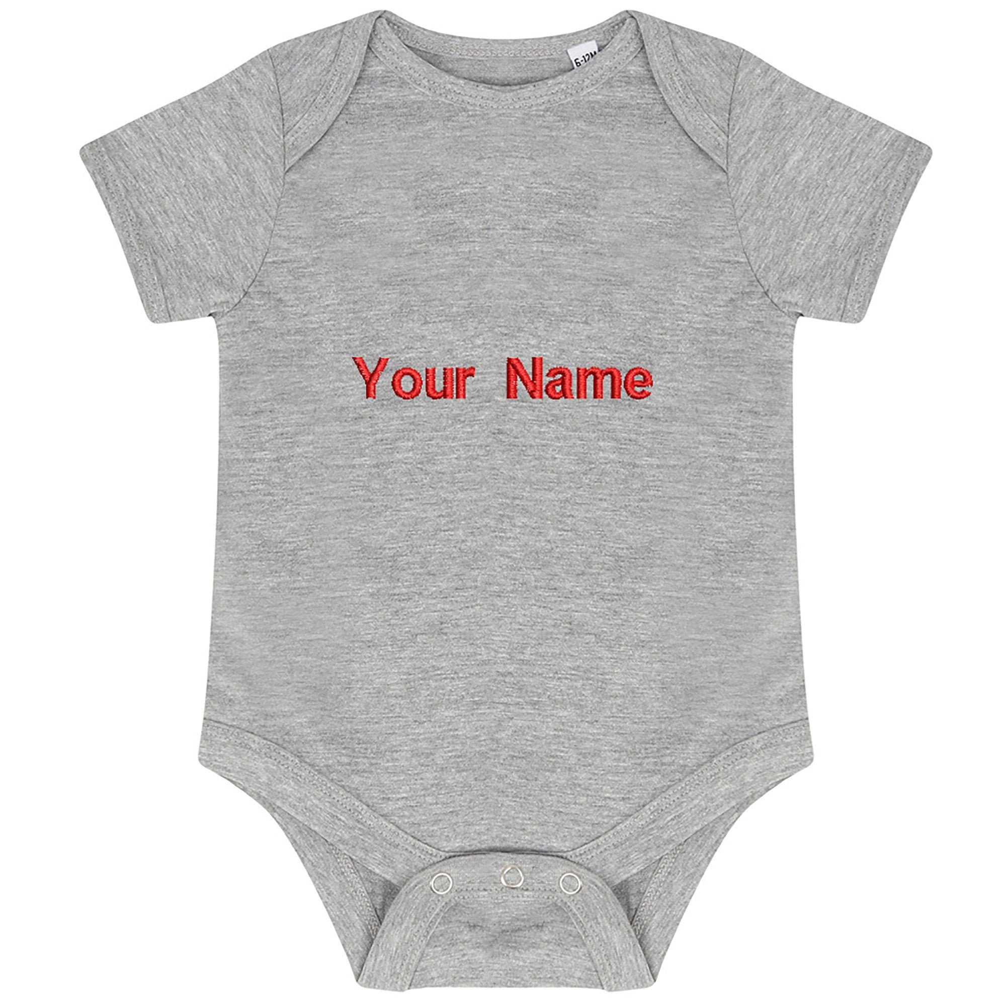 Personalised Heather Grey Baby Onesie Body Suit Romper Vest Etsy