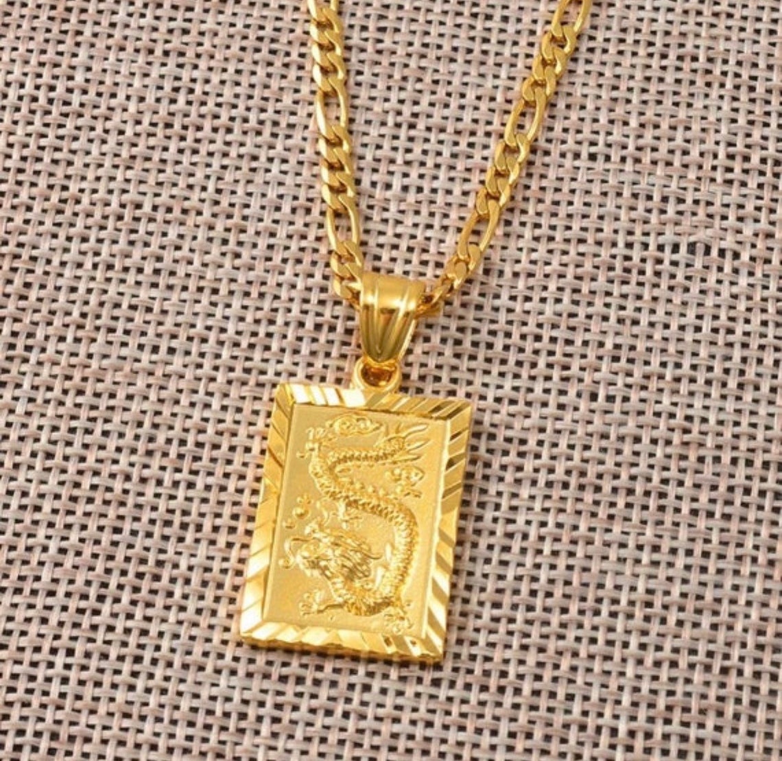 SALE Dragon necklace 18k gold plated dragon pendant dragon Etsy