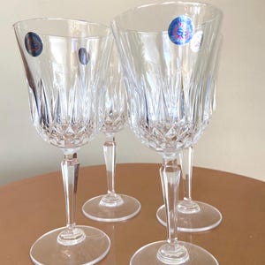 Set of 2 St Georges Crystal Wine Glasses – Vintage 24% Fine Lead Crystal Stemware