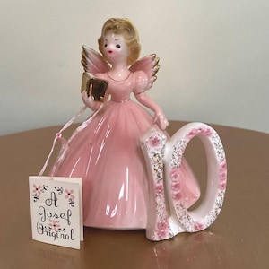 Vintage Josef Originals 10th Birthday Girl Figurine – Pink Dress, Gold Accents, Holding Book – Original Tag – Read Description
