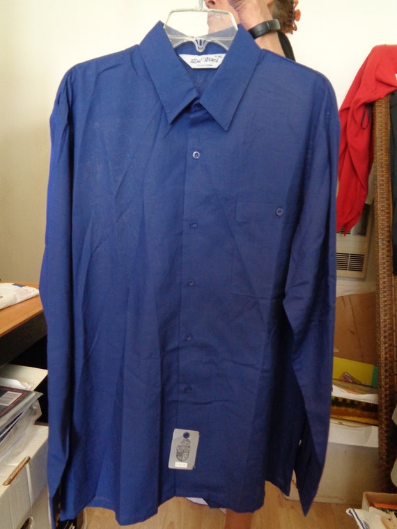 50's-60's DaVINCI Dead Stock Royal Blue Rayon Gab… - image 1