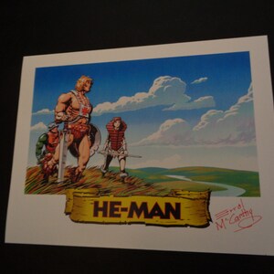 MAESTROS del UNIVERSO He-Man Impresión en color Firmada Errol McCarthy 8-1/2" X 11"