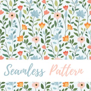 Spring Floral Seamless Digital Pattern - Repeat Pattern - Fabric Pattern - Pattern Design - Full Commercial Use