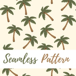 Palm Tree Summer Seamless Digital Pattern - Repeat Pattern - Fabric Pattern - Pattern Design - Full Commercial Use
