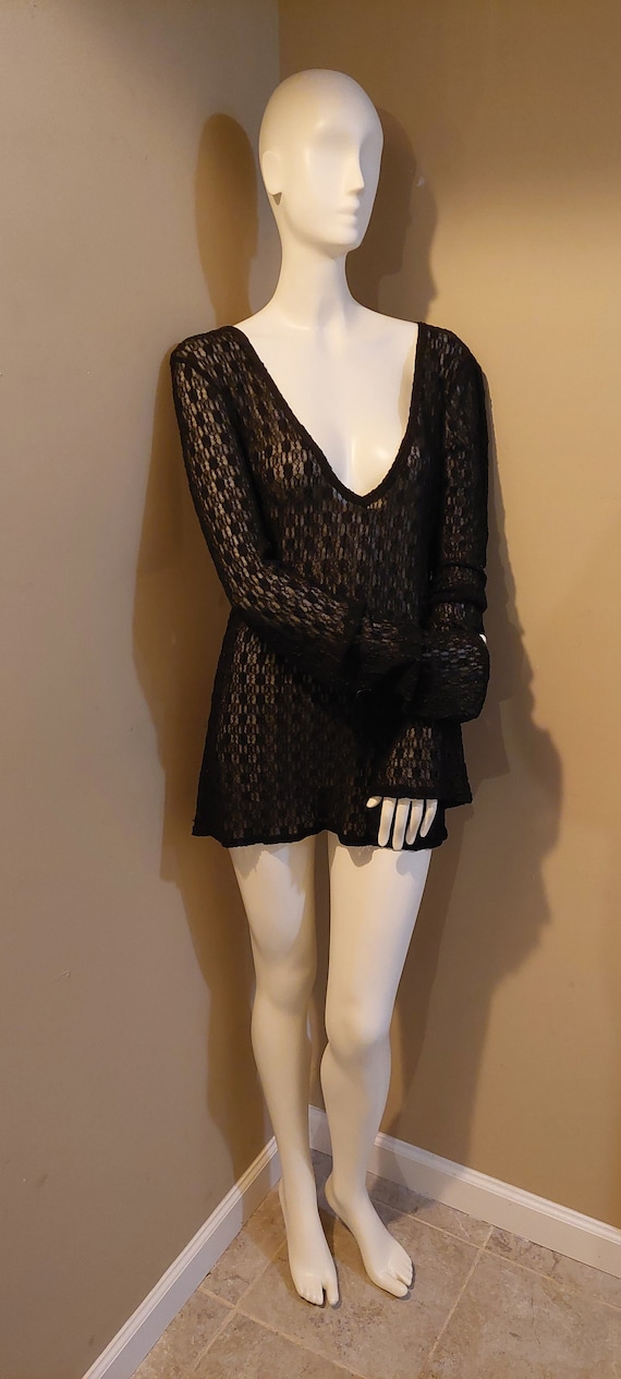 Vintage 00’s Inc Stretch Lace Long Sleeve Black Sh