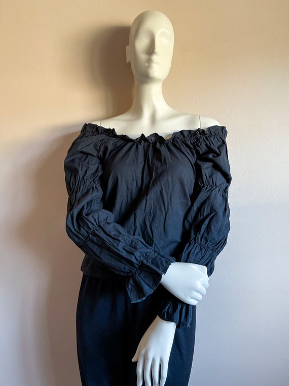 Off Shoulder Cotton Peasant Blouse