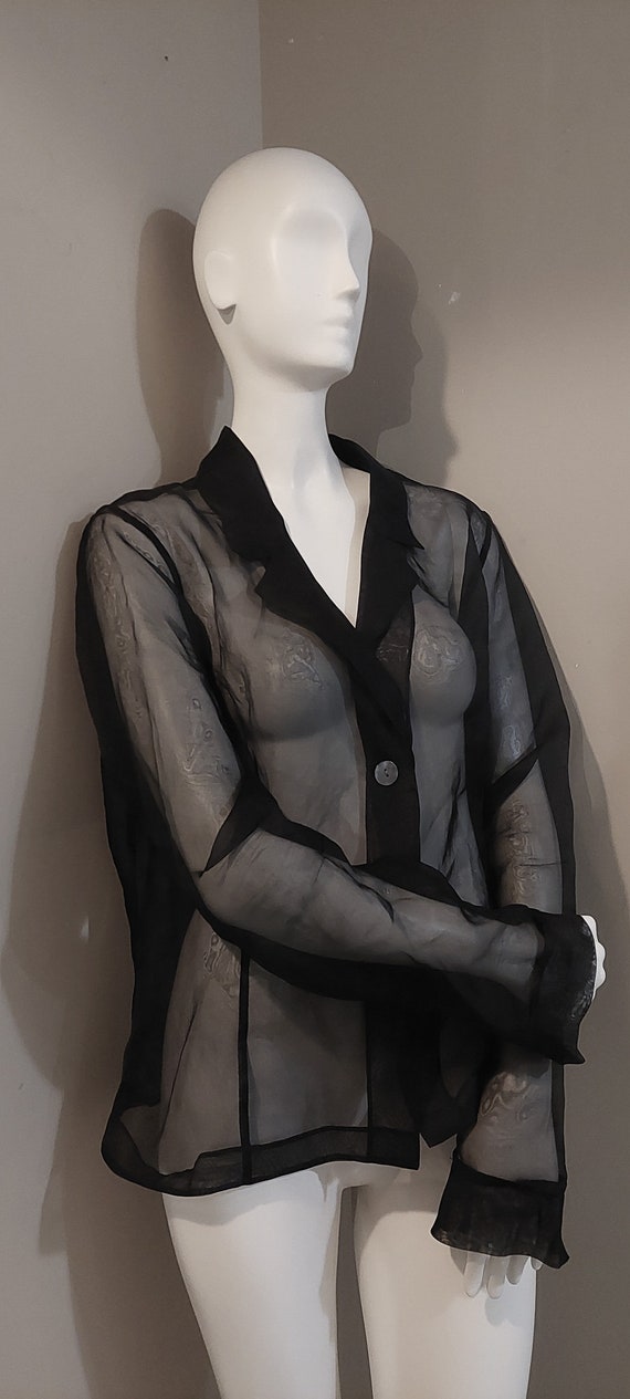 00s sheer silk wrap top