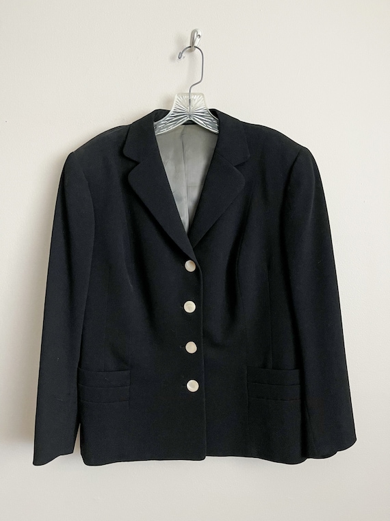 Vintage, 1940’s Women’s Fitted Jacket, Black Wool… - image 2