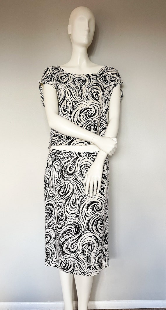 Vintage 50’s/60’s, Black & White Pattern, 2-Piece 