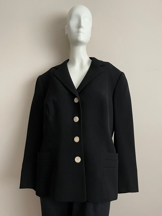 Vintage, 1940’s Women’s Fitted Jacket, Black Wool… - image 5