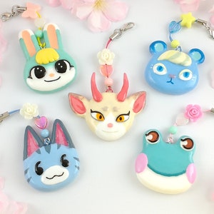 Portachiavi con ciondolo Amiibo di Animal Crossing - Ciondoli del villico ACNH, accessori per Switch - Scegli qualsiasi villico o PNG!