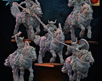 Warriors of the Drak Gods Mounted Raider Unit | Fantasy Proxy | Norse Marauder | Tabletop wargame | Lost Kingdom