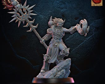 Chaos Legioen van schedels tovenares | 3D-geprint harsminiatuur |  Proxy | 28 mm 32 mm tafelblad Wargame | Verloren Koninkrijk