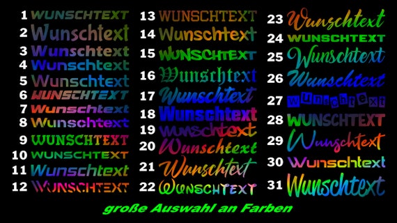 Wunschtext Schriftzug Aufkleber Sticker Rainbow Hologramm Instagram TikTok  Firma Name Auto Vinyl Oil Slick