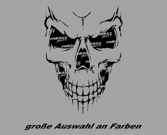 Skull Totenkopf Auto Motorrad Aufkleber Hell Tuning Sticker Decal Punisher  JDM - .de
