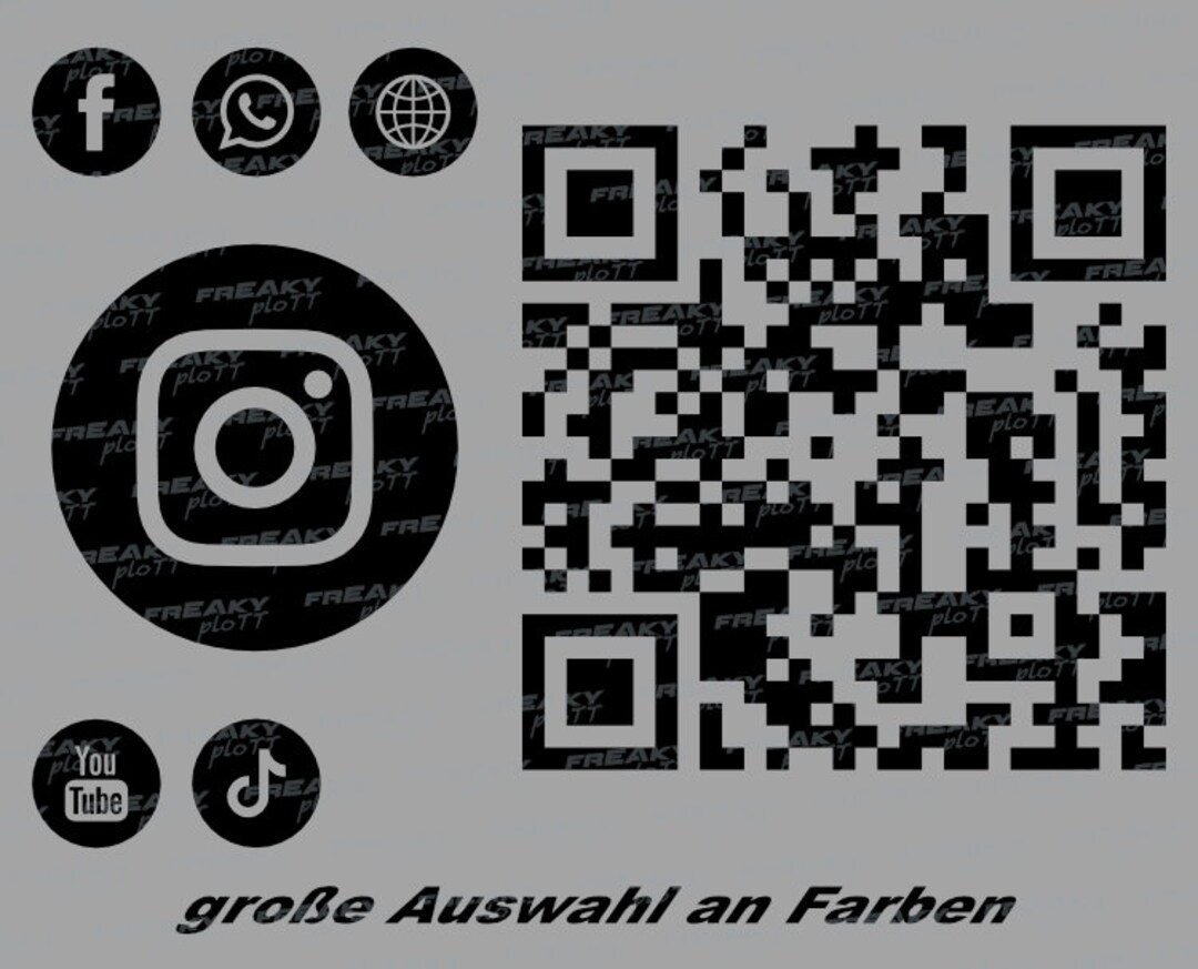Dein QR Code Homepage URL Instagram  WWW Aufkleber Auto Sticker mit  Logo Firma Werbung - .de