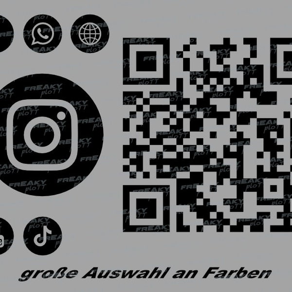 dein QR Code Homepage URL Instagram Youtube WWW Aufkleber Auto Sticker mit Logo  Firma Werbung