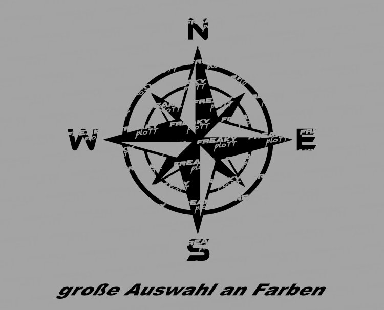Kompass Windrose Wandtattoo 60x60 Cm – Wetterfester Aufkleber Für Innen & Außen, Hochflexibel, Made In Germany
