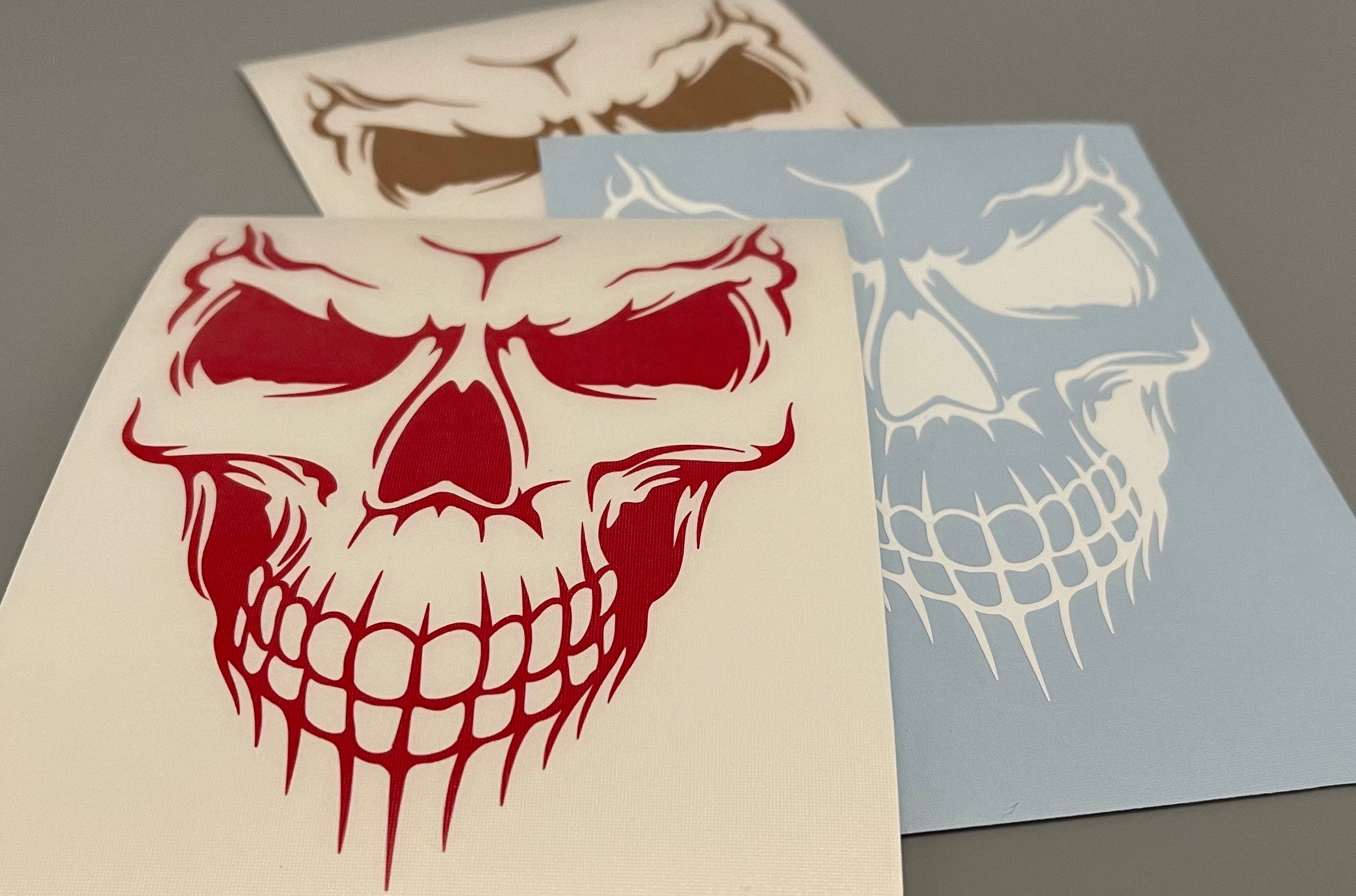 Skull Totenkopf Auto Motorrad Aufkleber Hell Tuning Sticker Decal Punisher  JDM - .de