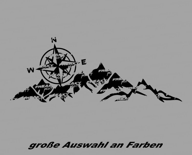 Landschaft Berge Offraod Kompass Windrose Alpen Aufkleber SET