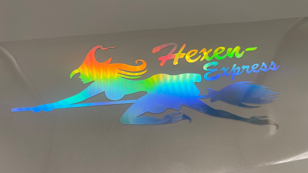 Hexen Express Auto Aufkleber Hexe Witch Katze Besen Sticker FUN Lustig ...