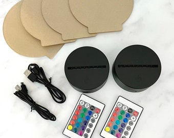 LED Light Base Kit Acrylic Light Base Color Changing Night Light Base LED Lamp Base Blank Acrylic Sign DIY Acrylic Wedding Sign diy light