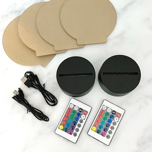 LED Light Base Kit Acrylic Light Base Color Changing Night Light Base LED Lamp Base Blank Acrylic Sign DIY Acrylic Wedding Sign diy light