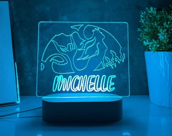 Personalized Mermaid Light Custom Mermaid Night Light Mermaid Lamp Color Changing Night Light For Kid Personalized Mermaid Gift for Girl