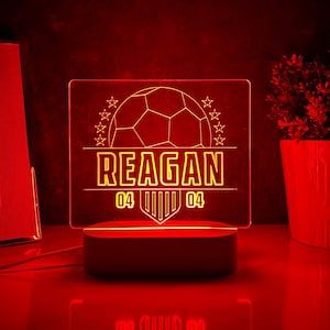 Personalizado Soccer Night Light Light Gift Light Soccer Gift for Girl Soccer Gift for Boy Soccer Name Light Soccer Team Gift Soccer Trophy