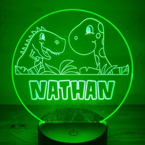 Personalized Dinosaur Night Light Dinosaur Name Light Color Changing Light Custom Dinosaur Lamp Dinosaur Gift Custom Name Light Dinosaur