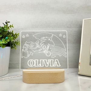 Unicorn Night Light Personalized Unicorn Light Custom Name Light Color Changing Unicorn Name Light Unicorn Gift for Girl Unicorn Lamp Custom