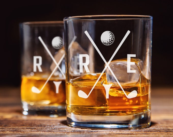 Personalized Whiskey Glass Custom Initial Glass Engraved Name Glass ...