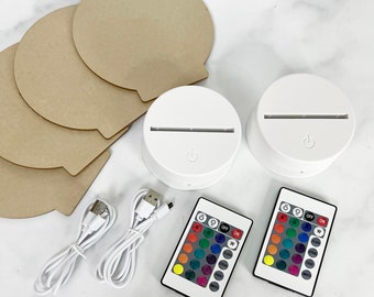 LED Light Base Kit Acrylic Light Base White led base Night Light Base LED Lamp Base Blank Acrylic Sign DIY Acrylic Wedding Sign diy light