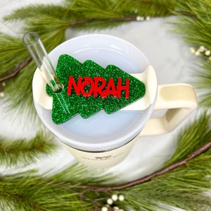 Nombre personalizado etiqueta vaso tapa topper personalizado Stanley Quencher etiqueta Navidad vaso etiqueta personalizada media relleno vaso nombre placa