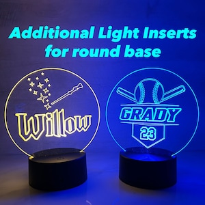 Inserto de luz personalizado para base de luz LED redonda Inserto de luz acrílico adicional Inserto personalizado para luz nocturna Inserto adicional