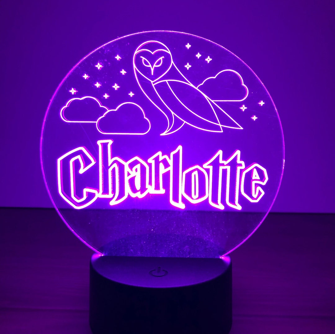 Personalized Wizarding Owl LED Night Light Wizard Owl Light Witch Owl
