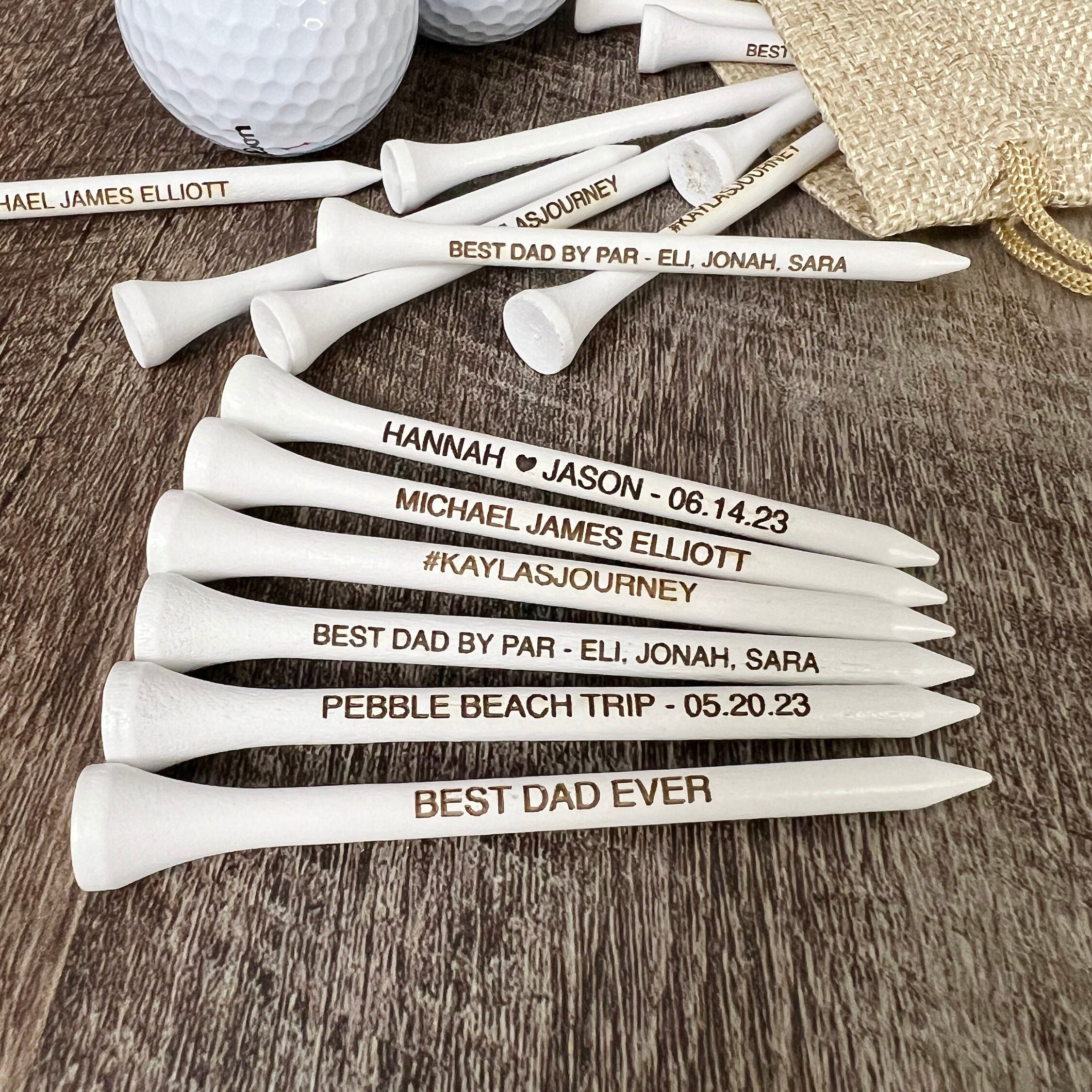  Fortune Golf Tees, Pack of 50 Bamboo 2 3/4 Golf Tees