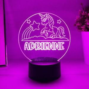 Personalized Unicorn Night Light Unicorn Rainbow Night Light Color Changing Unicorn Light Personalized Night Light Custom Unicorn Gift Girl